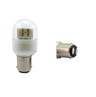 Boat Led Bulb, 2 watts - 10-30 volts - indicator led - BA15D - D25*56mm - White color - T25-12L-BA15D-W - AZLED